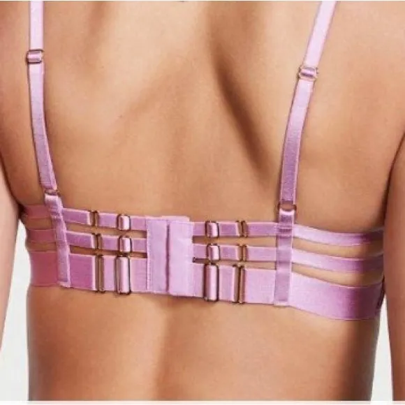 - Nwt! Victoria's Secret VERY SEXY Unlined Strappy Demi Bra Purple bondage