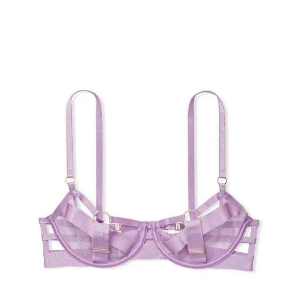 - Nwt! Victoria's Secret VERY SEXY Unlined Strappy Demi Bra Purple bondage