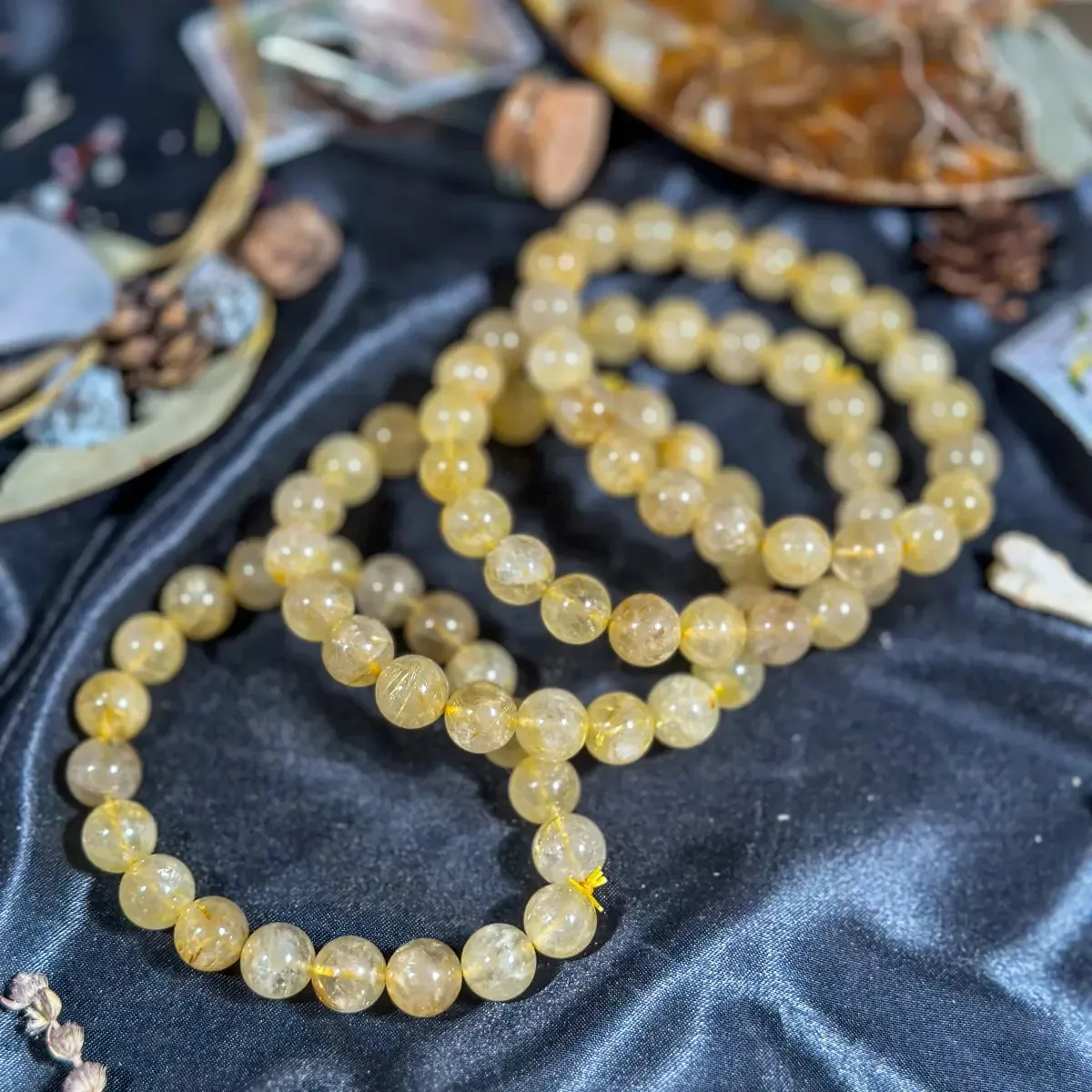 10MM Golden Rutile Stretchy Bracelet