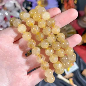 10MM Golden Rutile Stretchy Bracelet