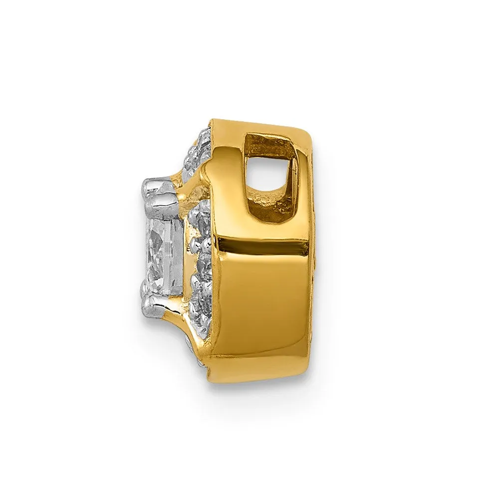 14k 1/10ct. Diamond and .33 Sapphire Fancy Chain Slide