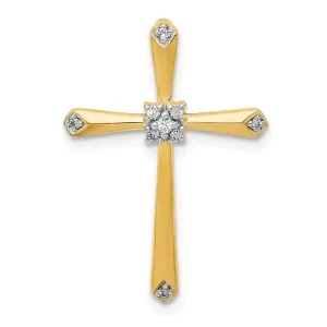 14k 1/20ct. w/Rhodium Diamond Cross Chain Slide