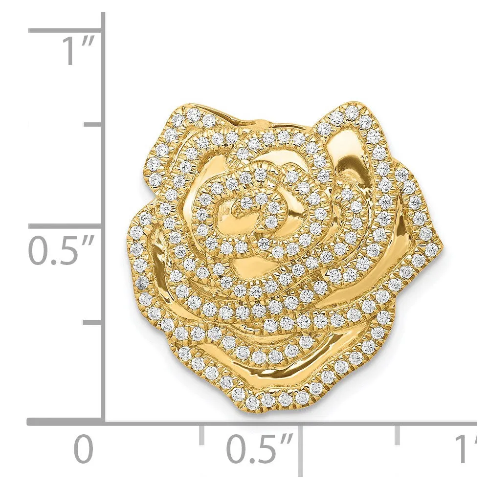 14k Diamond 1/2ct. Fancy Flower Chain Slide