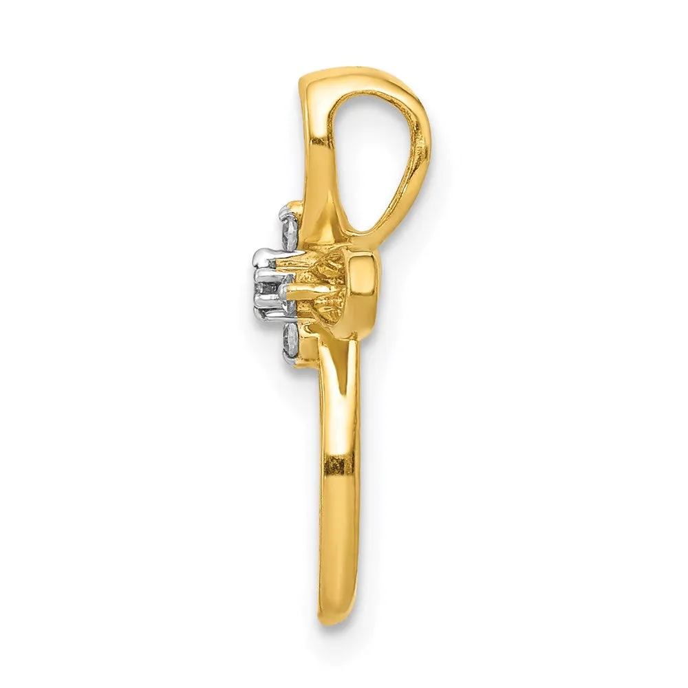 14k Diamond Cross Slide Pendant