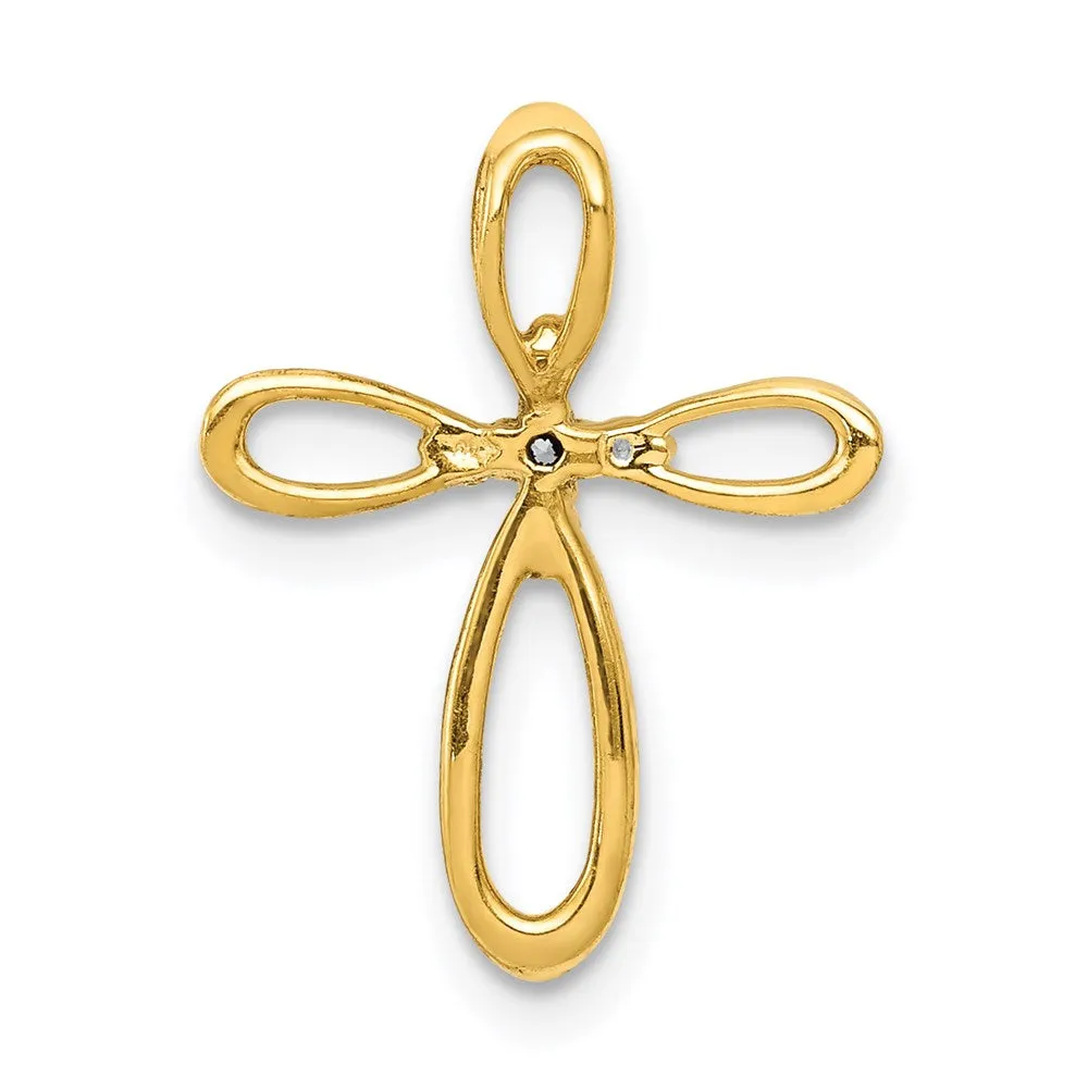 14k Diamond Cross Slide Pendant