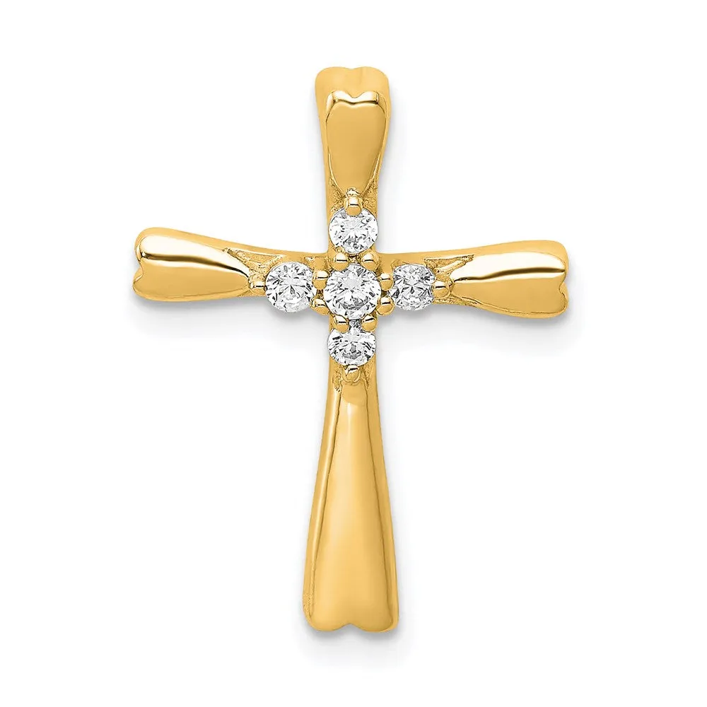 14k Diamond Cross Slide Pendant