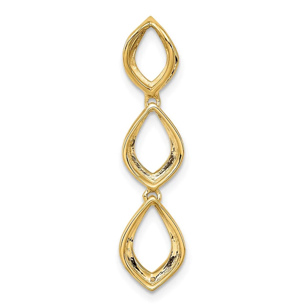 14k Polished Dangle Diamond Chain Slide