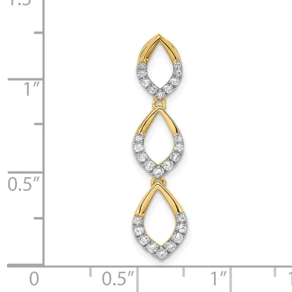 14k Polished Dangle Diamond Chain Slide