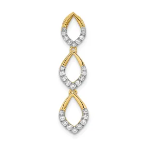 14k Polished Dangle Diamond Chain Slide