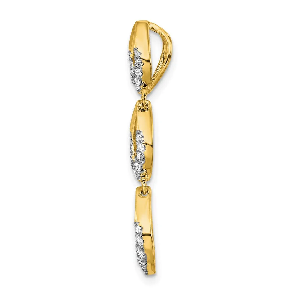 14k Polished Dangle Diamond Chain Slide