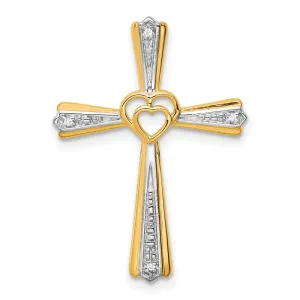 14k Rhodium Diamond Cross Pendant