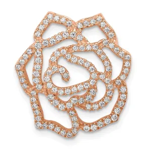 14k Rose Gold Diamond Fancy Flower Chain Slide