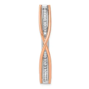 14k Two-tone 1/2ct. Diamond Fancy Criss-Cross Bar Chain Slide