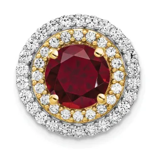 14k Two-Tone Lab Grown Diamond & Created Ruby Pendant