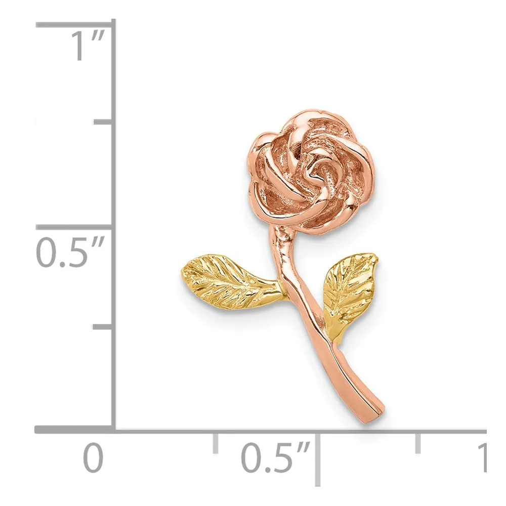 14K Two-tone Rose Chain Slide
