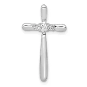 14k White Gold 1/10ct. Diamond Cross Chain Slide