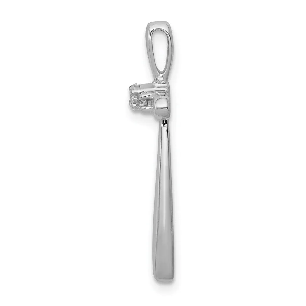14k White Gold 1/10ct. Diamond Cross Chain Slide
