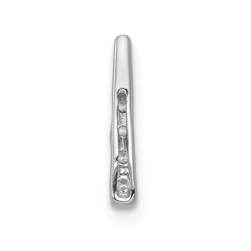 14k White Gold 1/10ct. Diamond Fancy Chain Slide