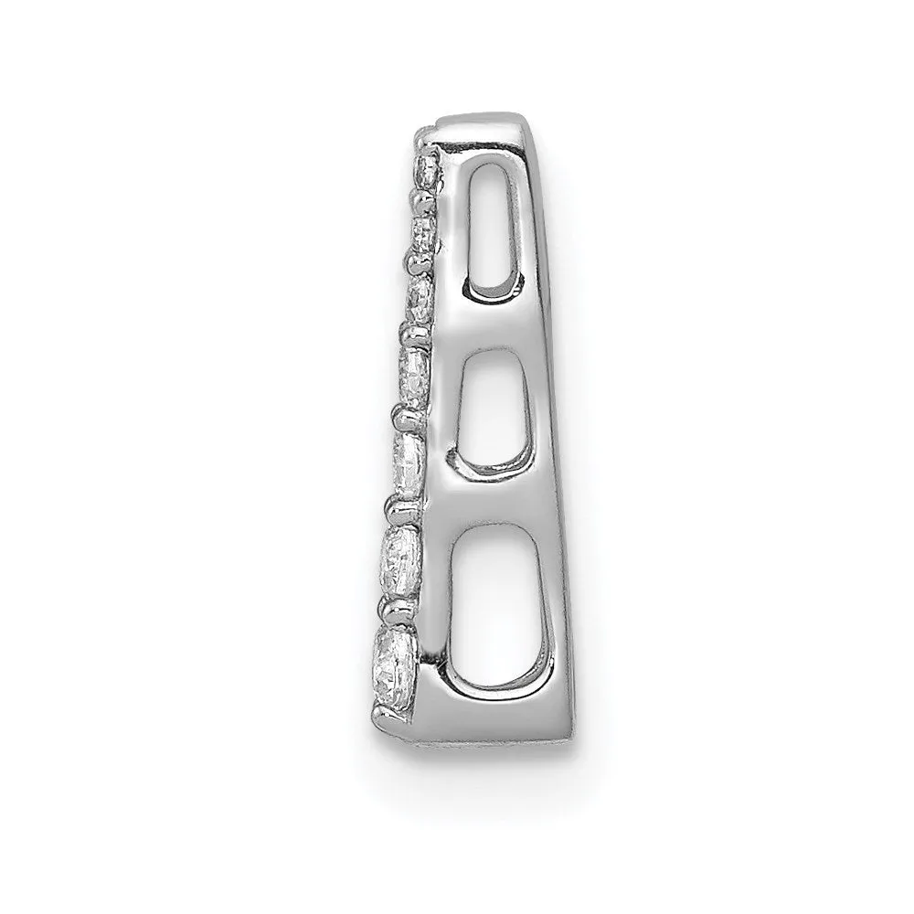 14k White Gold 1/10ct. Diamond Fancy Chain Slide