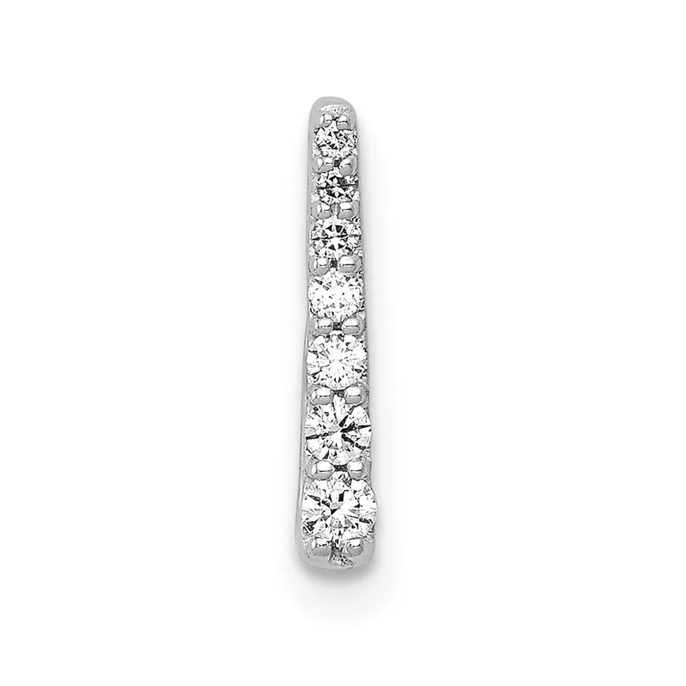 14k White Gold 1/10ct. Diamond Fancy Chain Slide