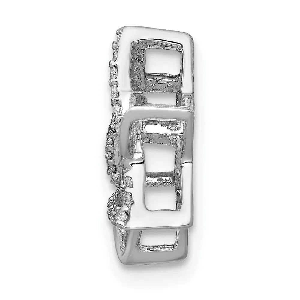 14k White Gold 1/10ct. Diamond Star of David Chain Slide