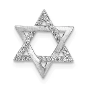 14k White Gold 1/10ct. Diamond Star of David Chain Slide