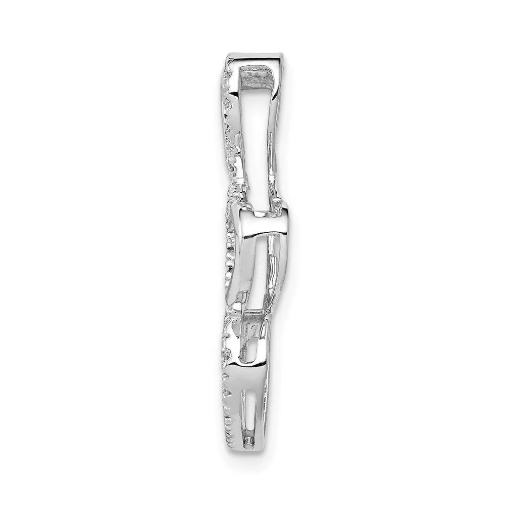 14k White Gold 1/10ct. Diamond Triple Heart Chain Slide