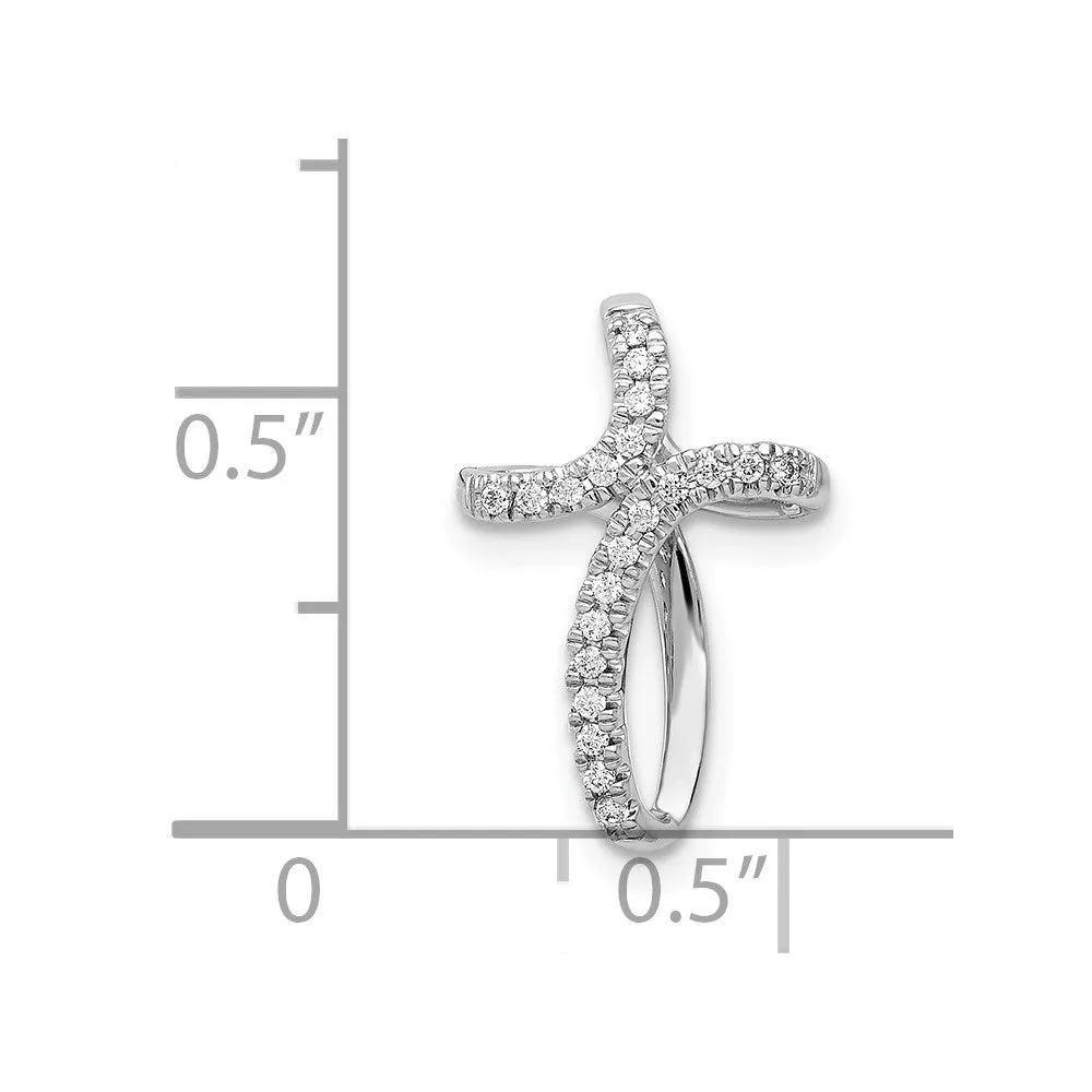14k White Gold 1/15ct. Diamond Cross Pendant