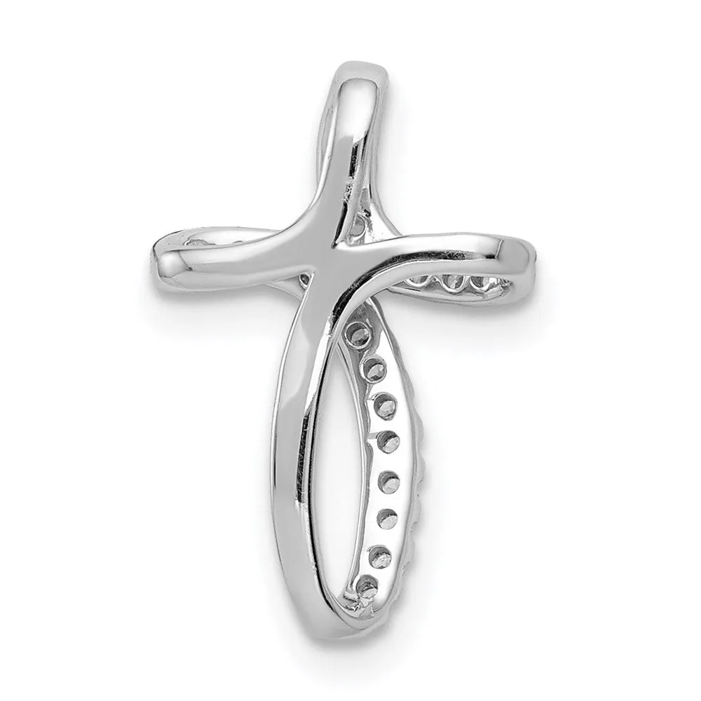 14k White Gold 1/15ct. Diamond Cross Pendant