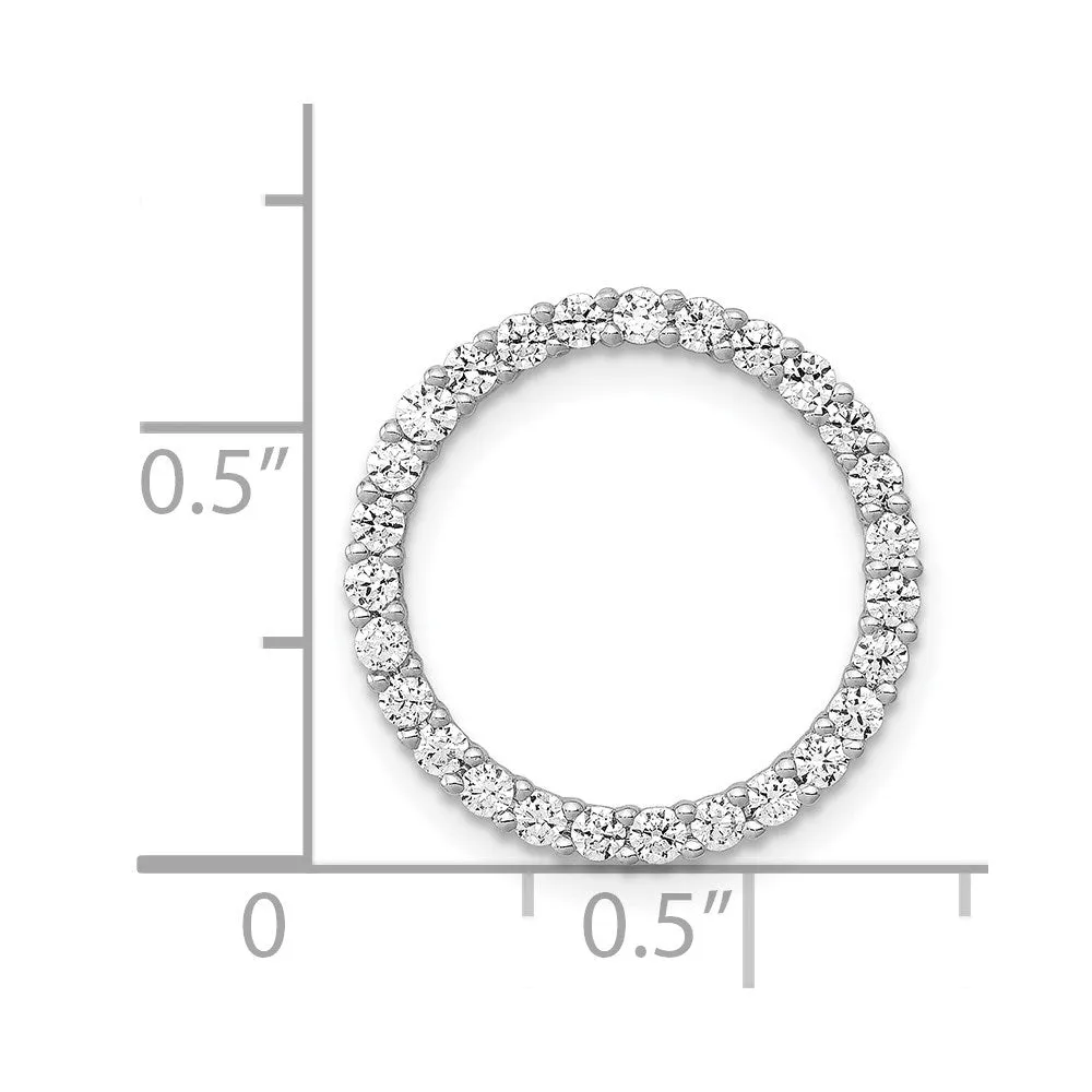 14k White Gold 1/2ct. Diamond Circle Chain Slide