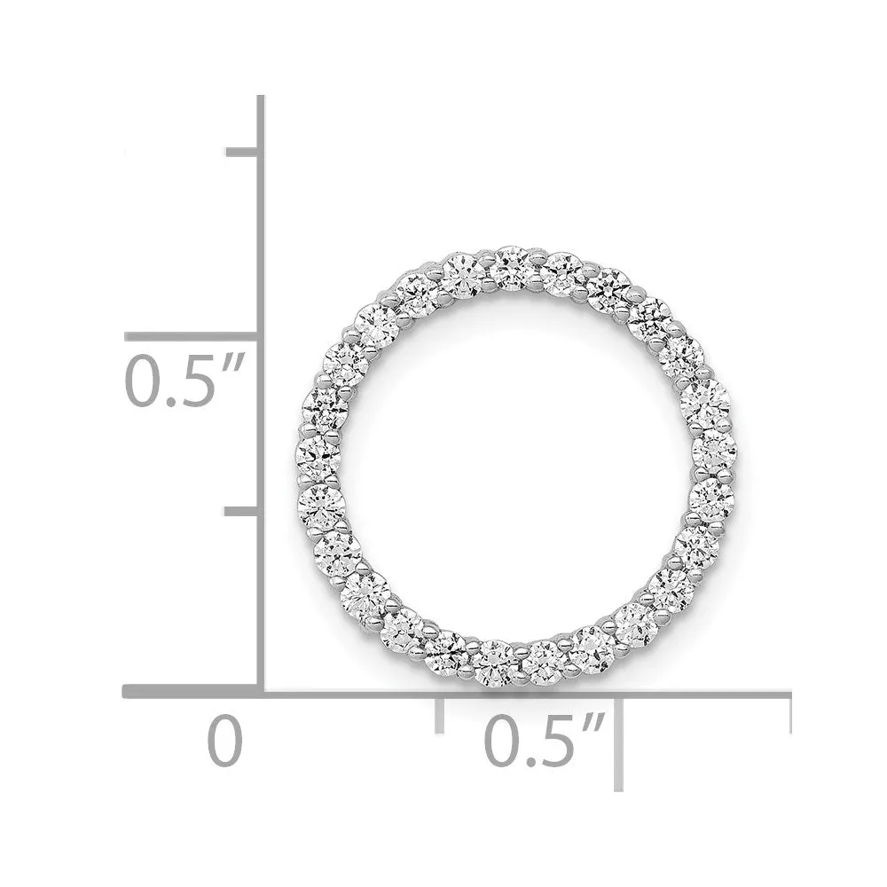 14k White Gold 1/2ct. Diamond Circle Chain Slide