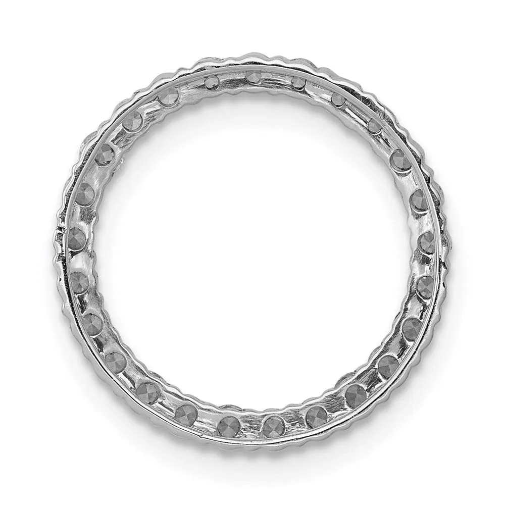 14k White Gold 1/2ct. Diamond Circle Chain Slide