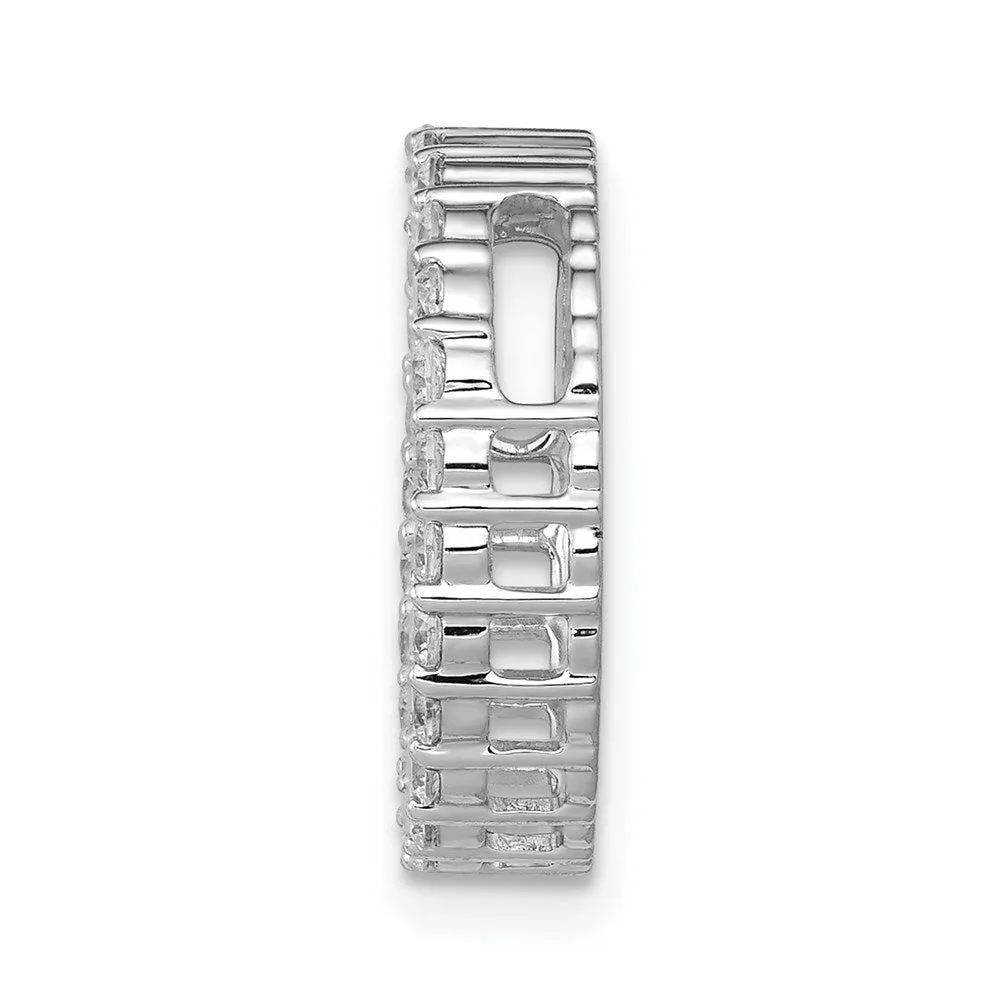 14k White Gold 1/2ct. Diamond Circle Chain Slide