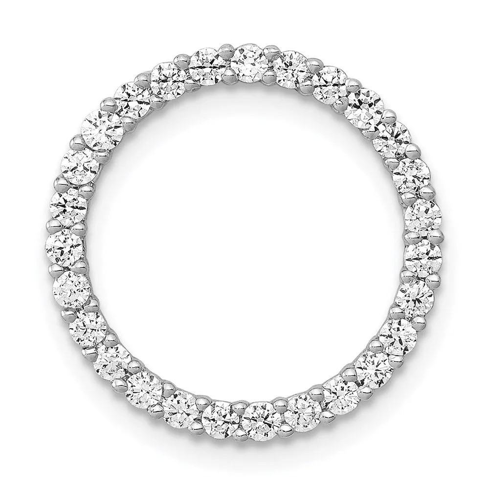 14k White Gold 1/2ct. Diamond Circle Chain Slide