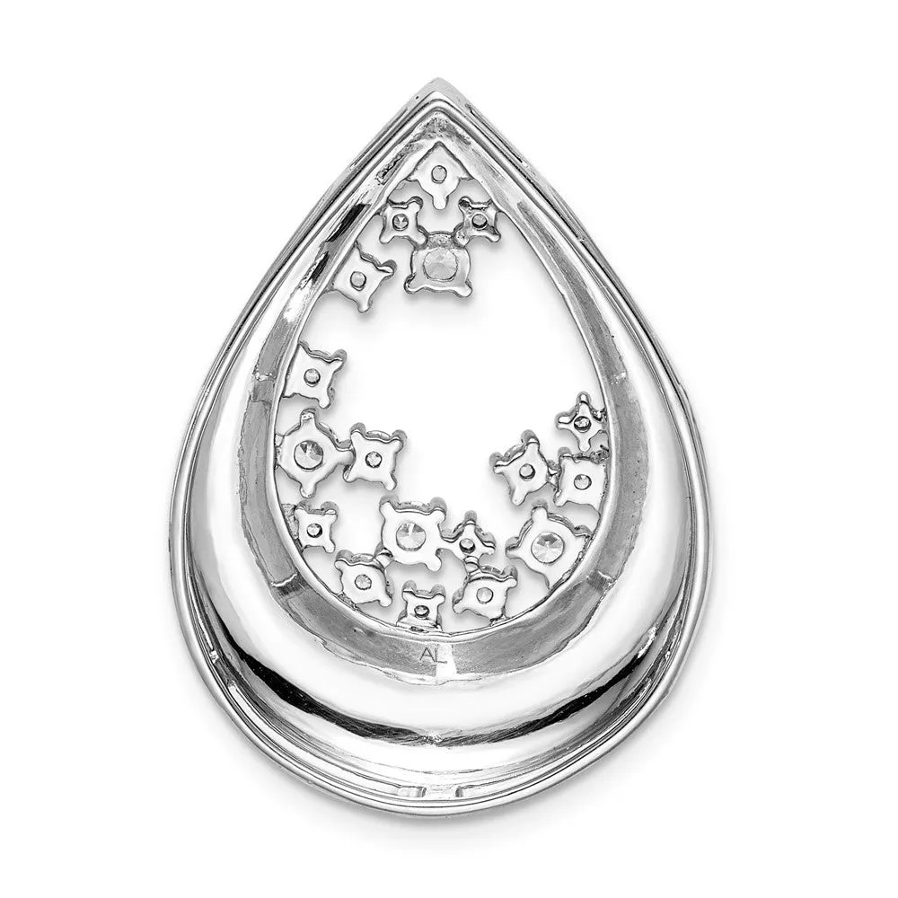 14k White Gold 1/2ct. Diamond Fancy Teardrop Pendant