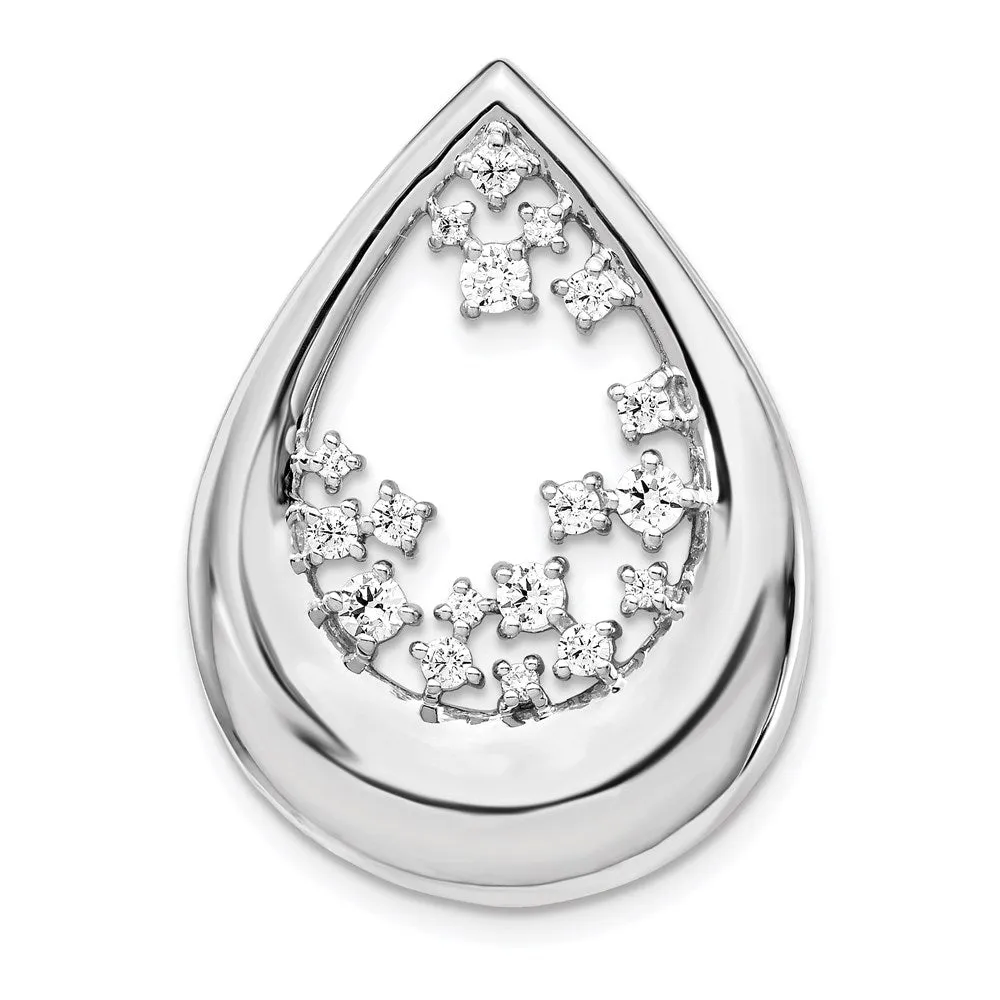 14k White Gold 1/2ct. Diamond Fancy Teardrop Pendant