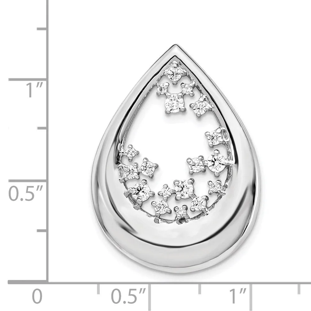14k White Gold 1/2ct. Diamond Fancy Teardrop Pendant