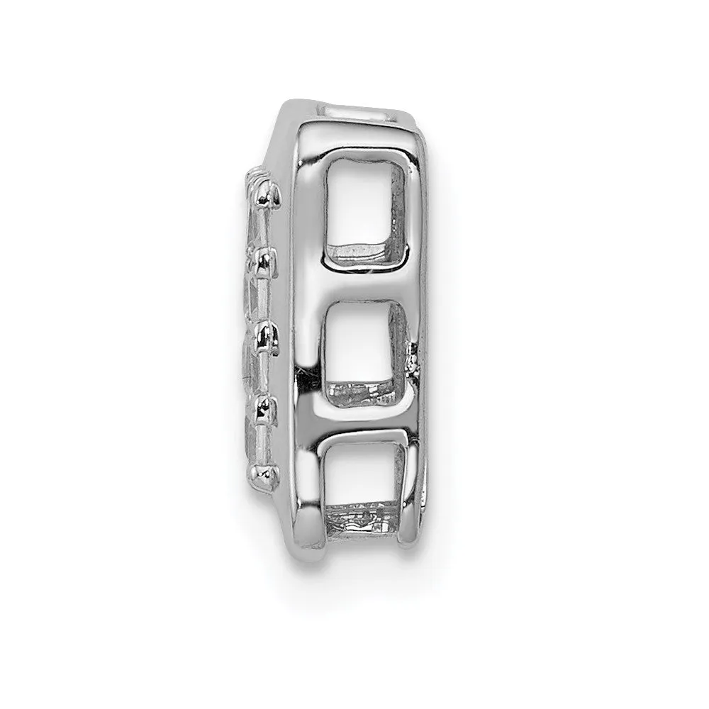 14k White Gold 1/2ct. Diamond Square Cluster Chain Slide