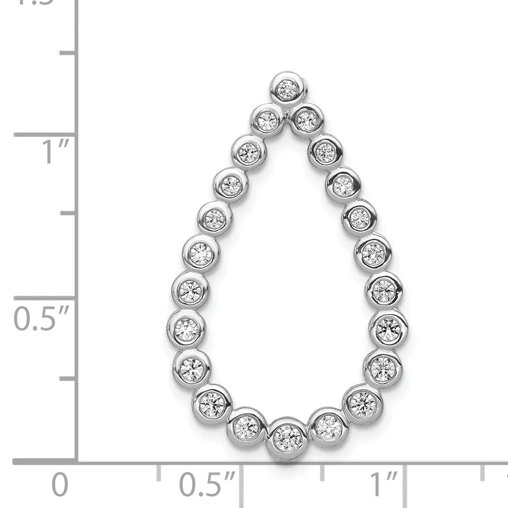 14k White Gold 1/2ct. Diamond Teardrop Chain Slide
