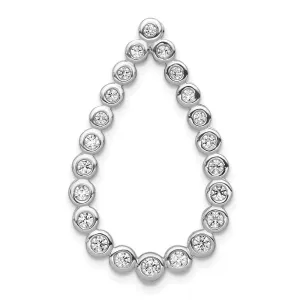 14k White Gold 1/2ct. Diamond Teardrop Chain Slide