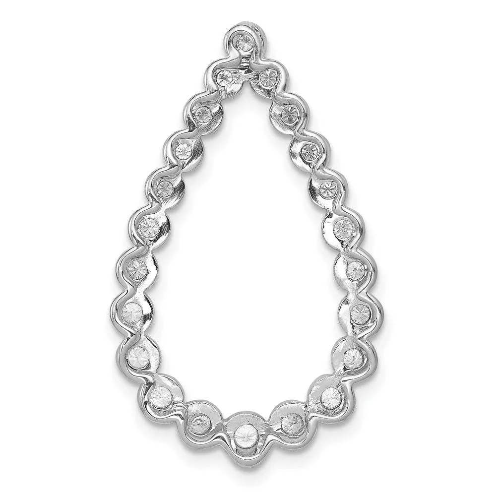 14k White Gold 1/2ct. Diamond Teardrop Chain Slide
