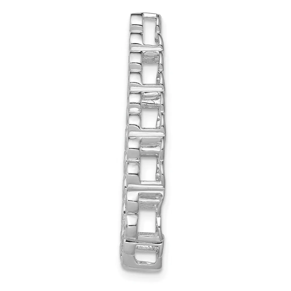 14k White Gold 1/2ct. Diamond Teardrop Chain Slide