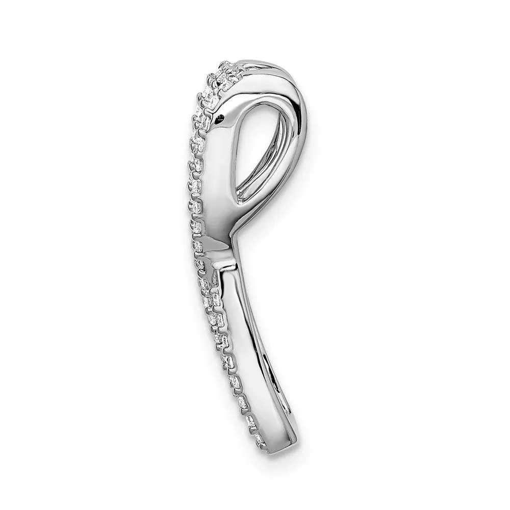 14k White Gold 1/3 ct. Diamond and Sapphire Fancy Twist Chain Slide
