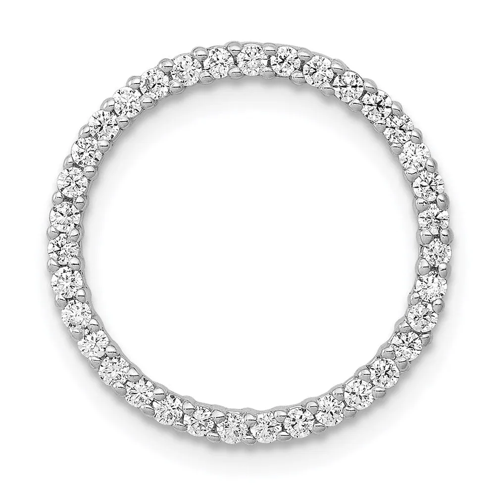 14k White Gold 1/3ct. Diamond Circle Chain Slide