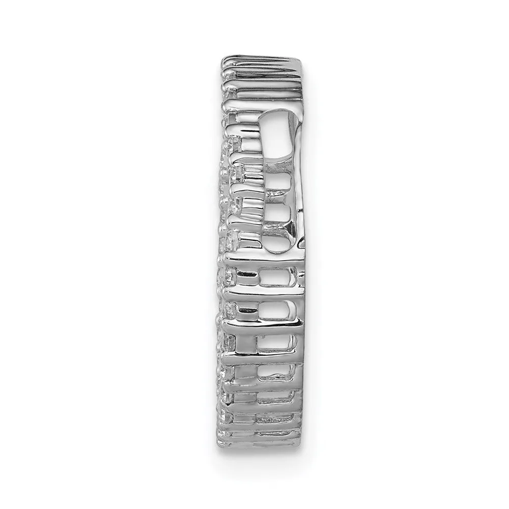 14k White Gold 1/3ct. Diamond Circle Chain Slide