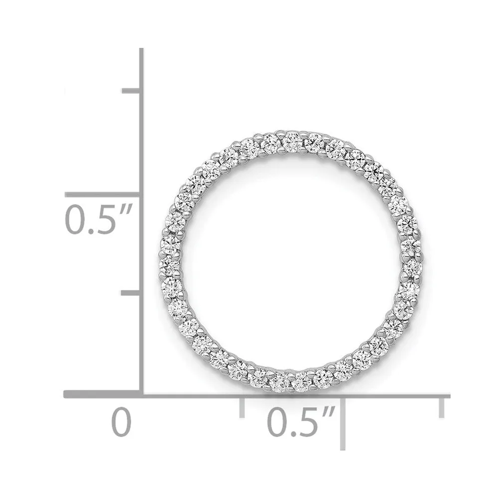 14k White Gold 1/3ct. Diamond Circle Chain Slide