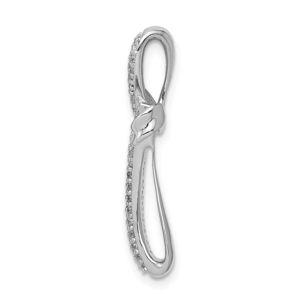 14k White Gold 1/4ct. Diamond Cross Chain Slide