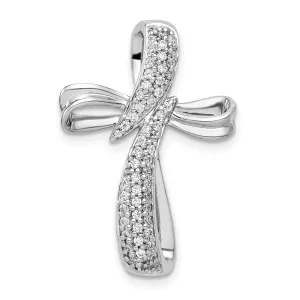 14k White Gold 1/4ct. Diamond Cross Chain Slide