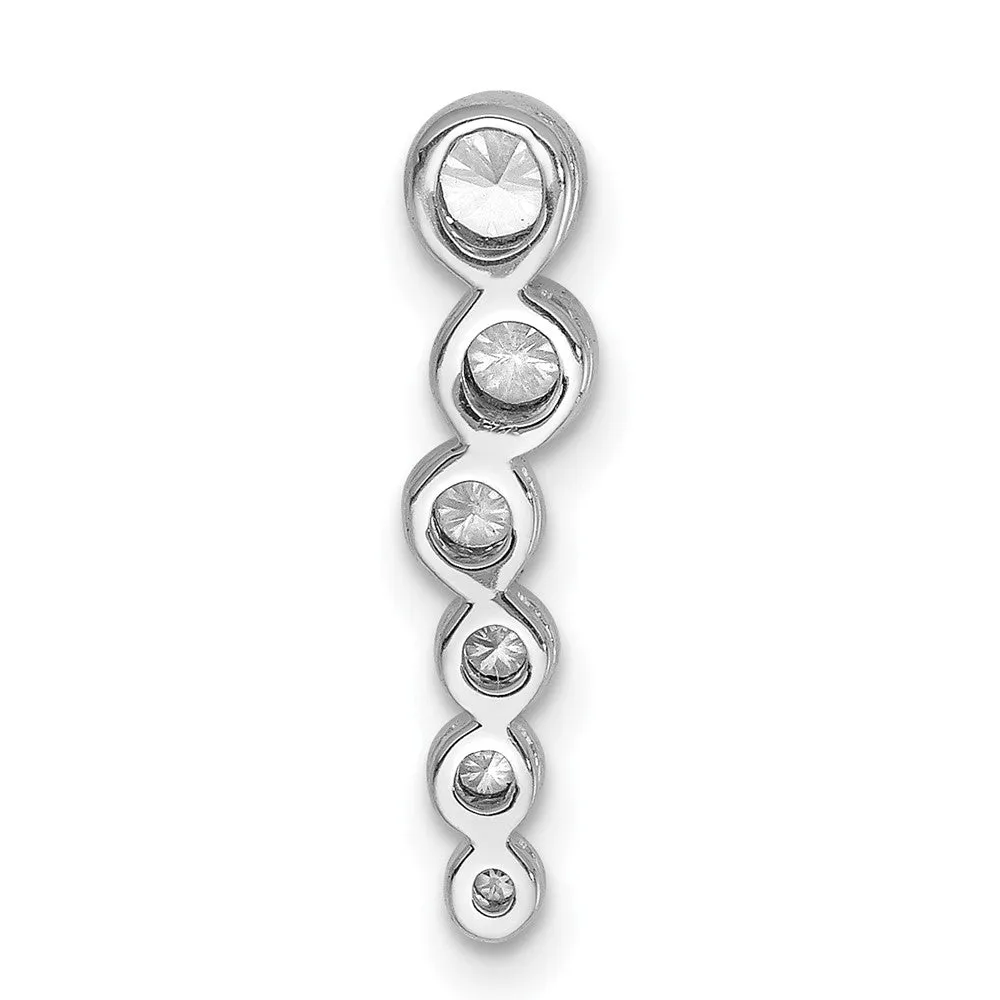 14k White Gold 1/4ct. Diamond Fancy Chain Slide