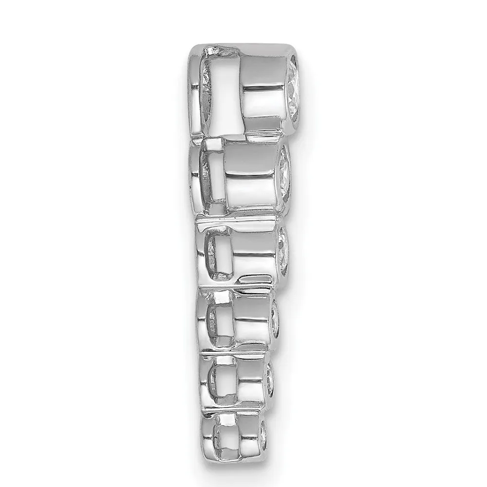 14k White Gold 1/4ct. Diamond Fancy Chain Slide